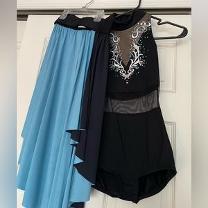 Black/blue lyrical dance costume